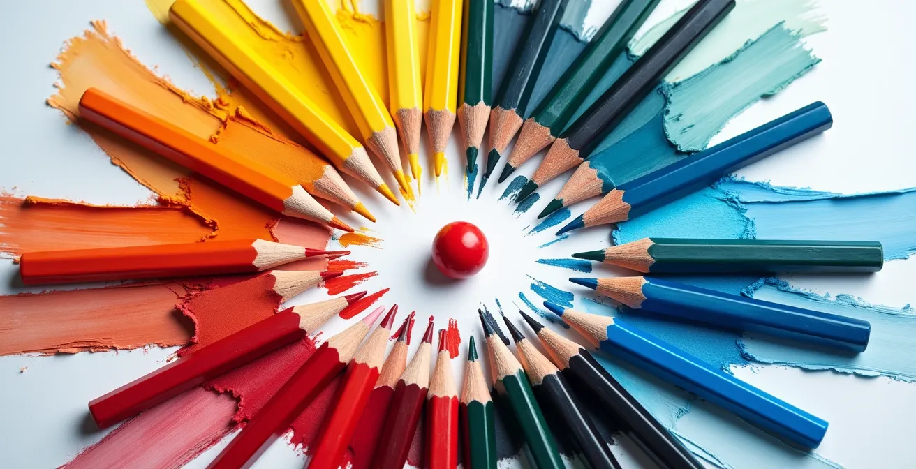 Split composition showing vibrant present-day character colors transitioning to muted flashback tones